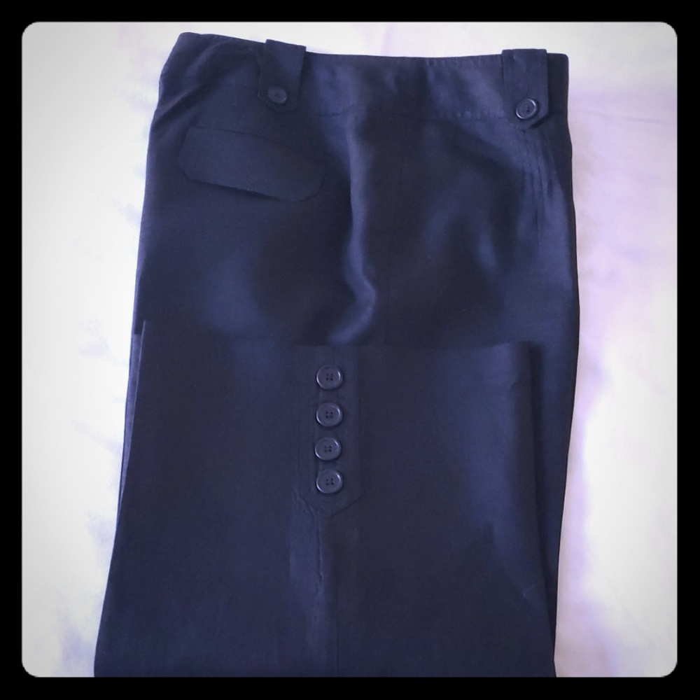 Ann Taylor LOFT Black Linen Capri Pants